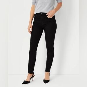 Ann Taylor The Skinny Velvet Mid Rise Jeans Black Women's Size 12 NWT